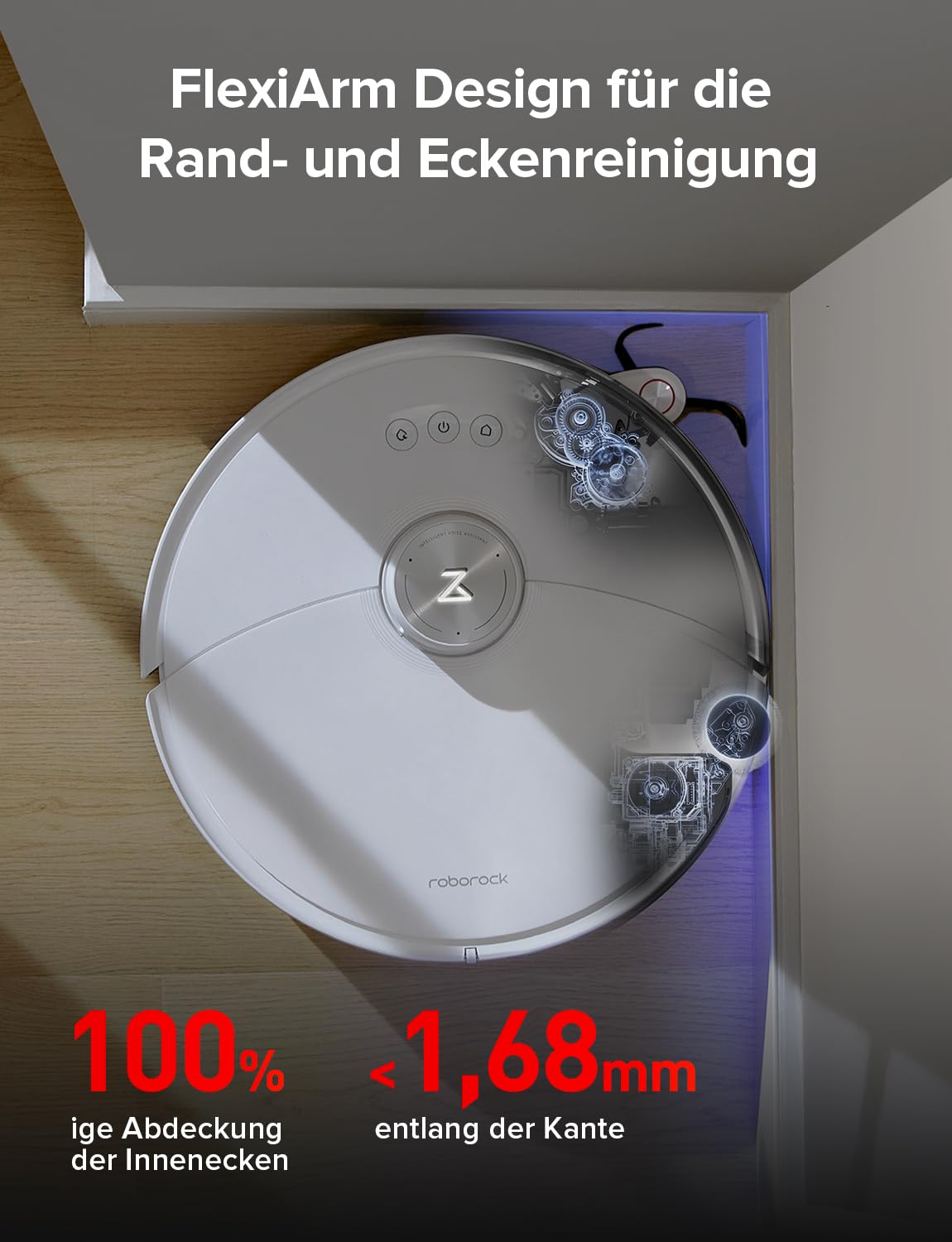 Roborock S8 MaxV Ultra Saugroboter mit Wischfunktion, 10.000 Pa, 60°C Heißwasser, Ausfahrbare Bürste