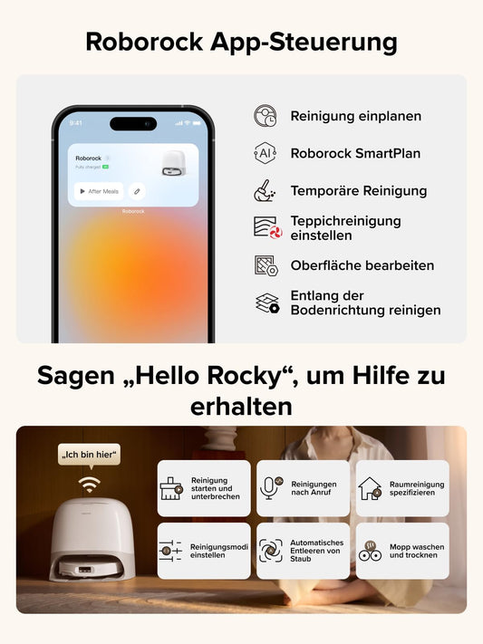 Roborock Qrevo CurvX Weiß Saugroboter mit Wischfunktion, 22.000 Pa, 7,98cm Ultra-Slim, Anti-Tangle