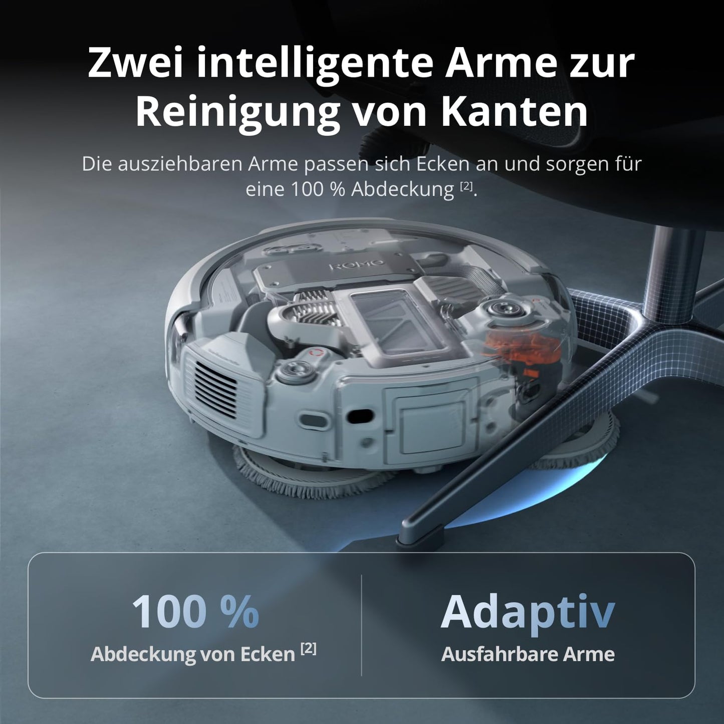 DJI ROMO P inkl. Wischmopp Saugroboter mit Wischfunktion, 25.000 Pa, Drohnen-Erkennung