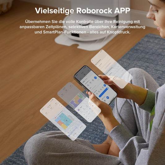 Roborock QV 35A Weiß Saugroboter mit Wischfunktion, 8.000 Pa, Hebarer Mopp, Anti-Verfilzung
