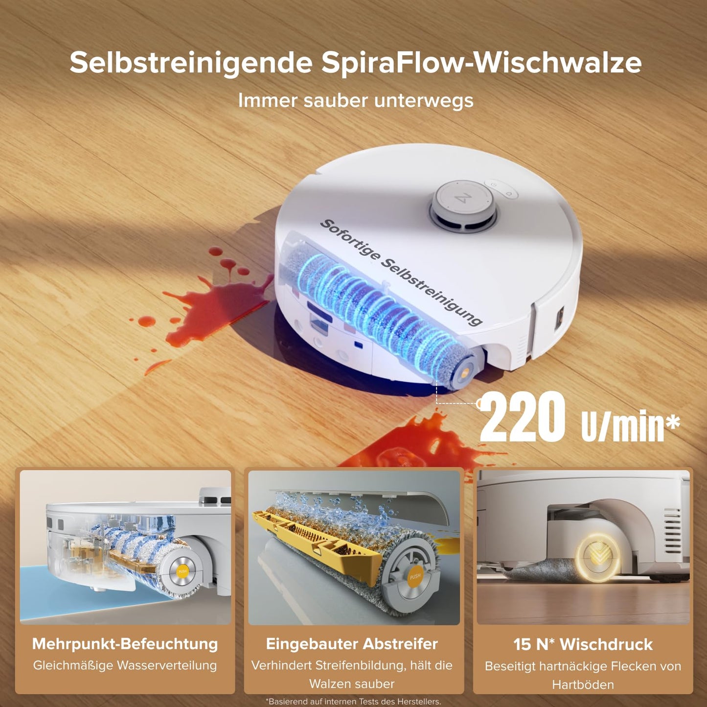 Roborock Qrevo Curv 2 Flow Saugroboter mit Wischfunktion, 20.000 Pa, SpiraFlow, Anti-Tangle