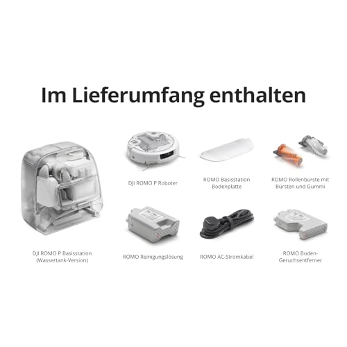 DJI ROMO P Transparent Saugroboter mit Wischfunktion, 25.000 Pa, 200 Tage wartungsfrei