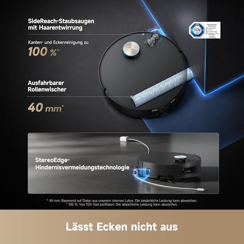 dreame Aqua10 Ultra Roller Complete Schwarz Saugroboter, 30.000 Pa, 8cm Hindernisfreiheit