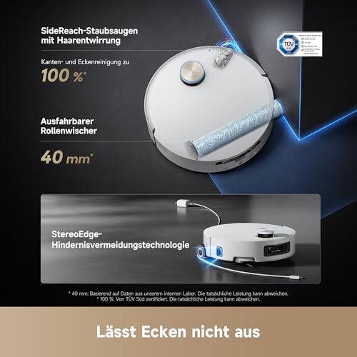 dreame Aqua10 Ultra Roller Complete Saugroboter mit Wischfunktion, 30.000 Pa, 8cm Hindernisfreiheit