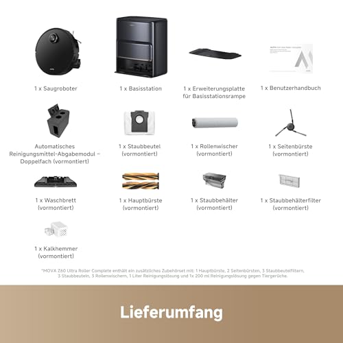 Mova Z60 Ultra Roller Complete Saugroboter mit Wischfunktion, 28.000 Pa, 8cm Hindernisse, LiftPro