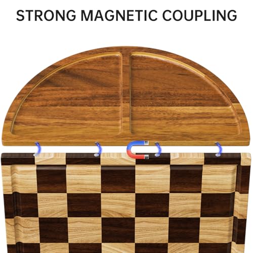 Charcuterie & Käsebrett Set 66x33 cm – Magnetisch, Massivholz, Servier- & Schneidebretter für Weihnachten & Feiern