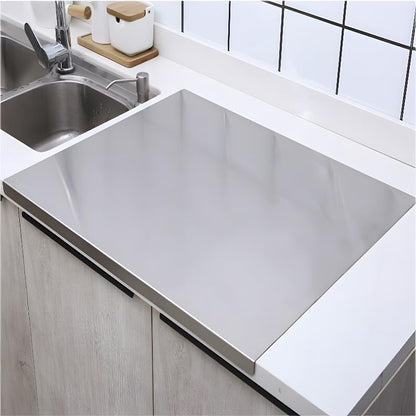 316 Edelstahl Schneidebrett 80x58cm – Antibakterielles Küchenbrett, Großes Schneidebrett zum Kneten, Schneiden & Frühstücken