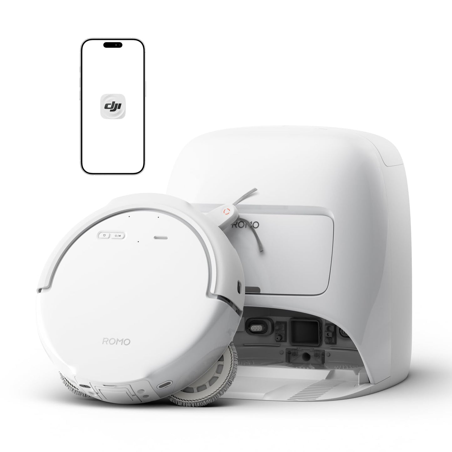 DJI ROMO S Saugroboter mit Wischfunktion, 25.000 Pa, Drohnen-Erkennung, 200 Tage wartungsfrei