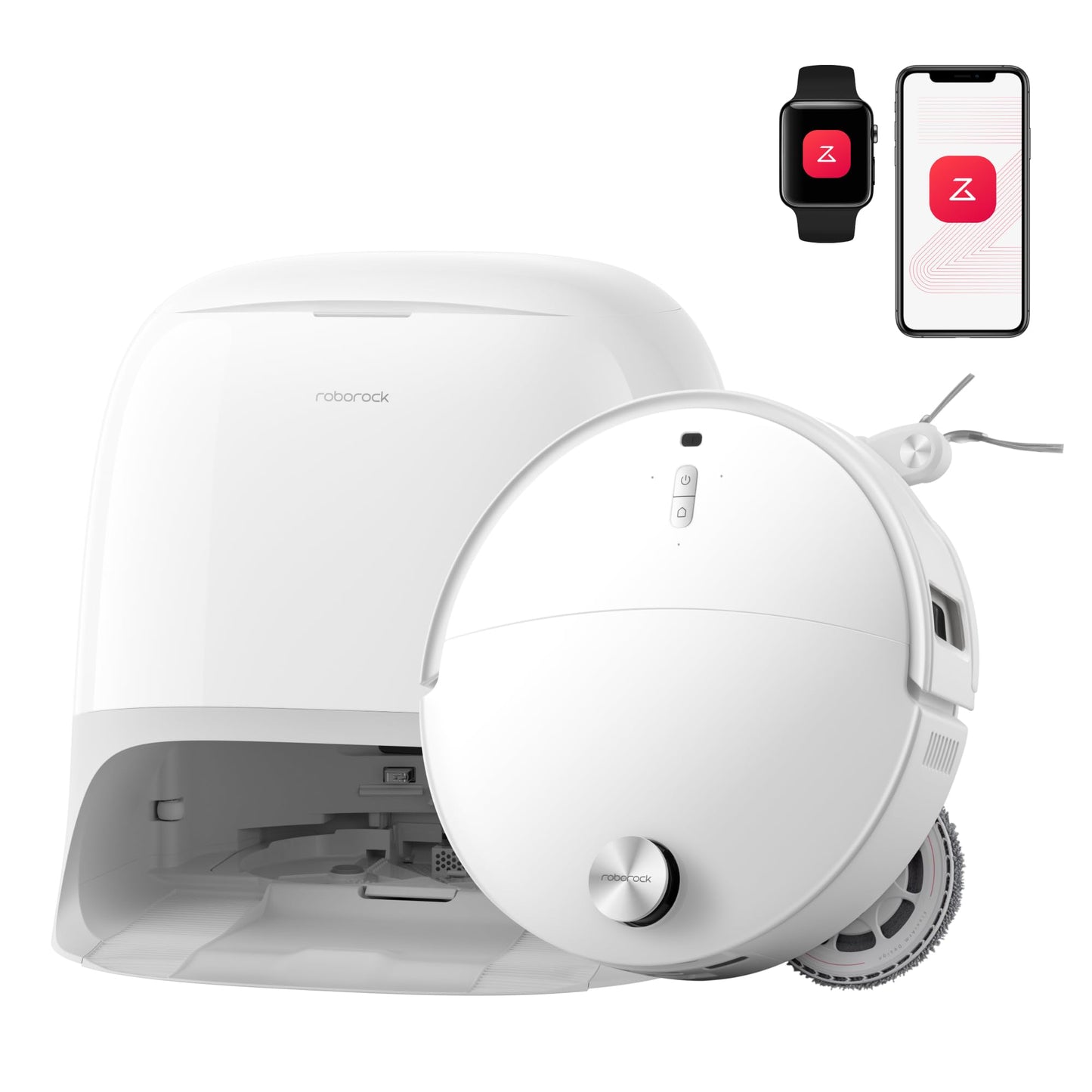 Roborock Qrevo Curv 2 Pro Weiß Saugroboter, 25.000 Pa, 100°C Heißwasser, Anti-Tangle