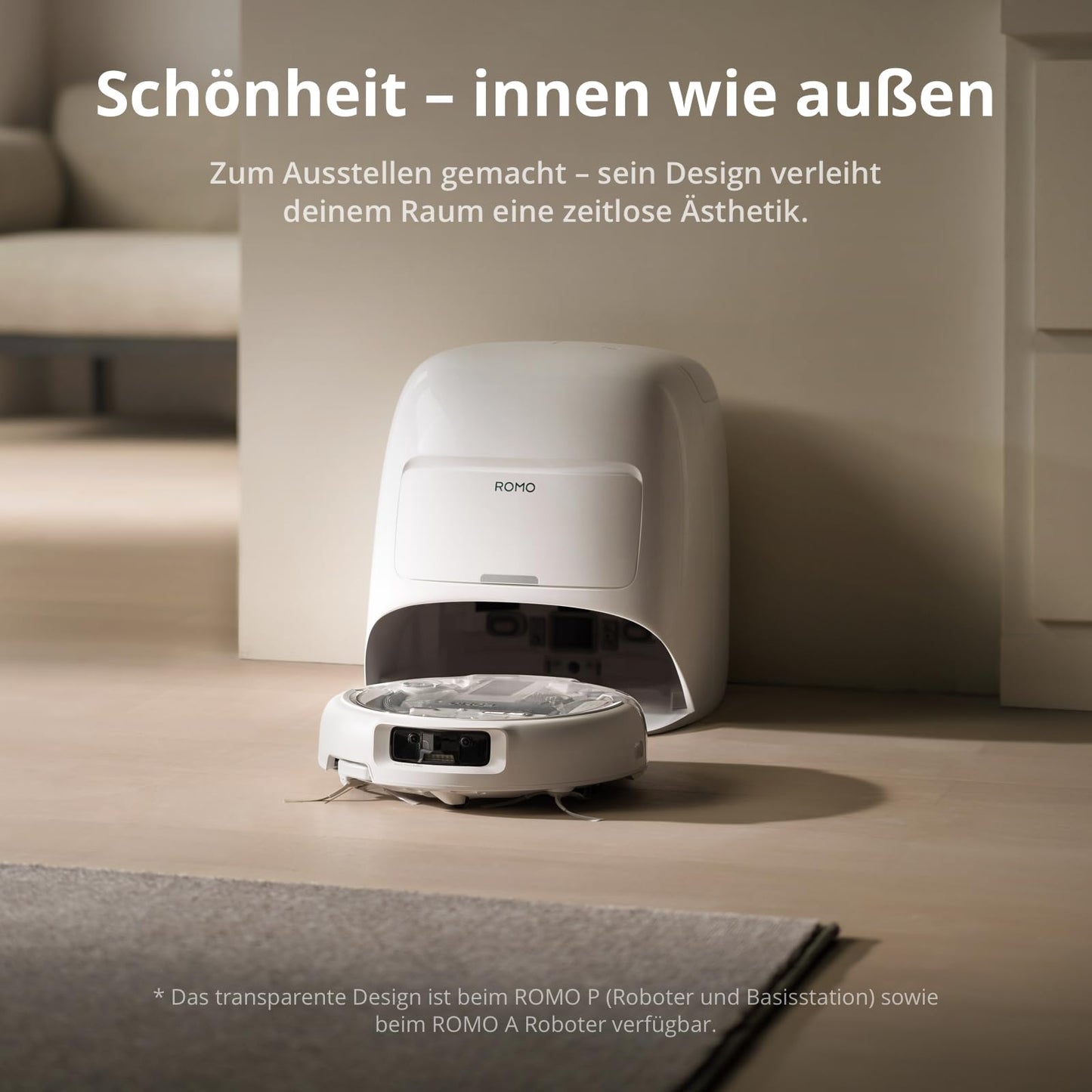 DJI ROMO A Saugroboter mit Wischfunktion, 25.000 Pa, Selbstreinigend, Drohnen-Erkennung