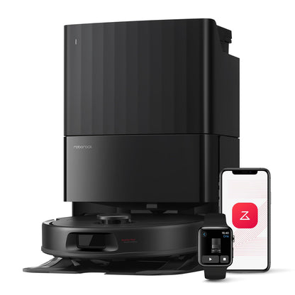 Roborock QV 35A Schwarz Saugroboter mit Wischfunktion, 8.000 Pa, Hebarer Mopp, Anti-Verfilzung