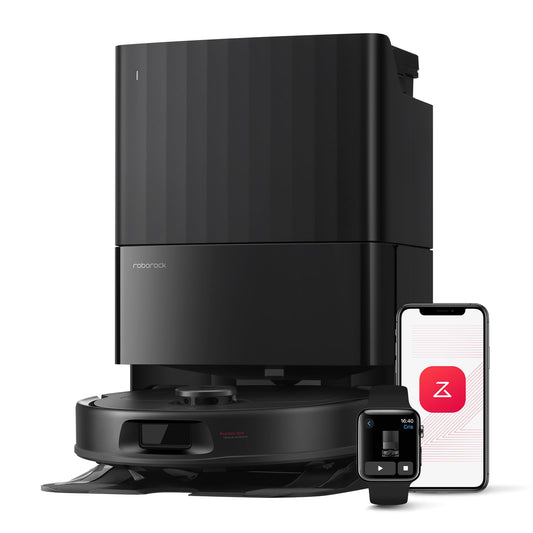 Roborock QV 35A Schwarz Saugroboter mit Wischfunktion, 8.000 Pa, Hebarer Mopp, Anti-Verfilzung