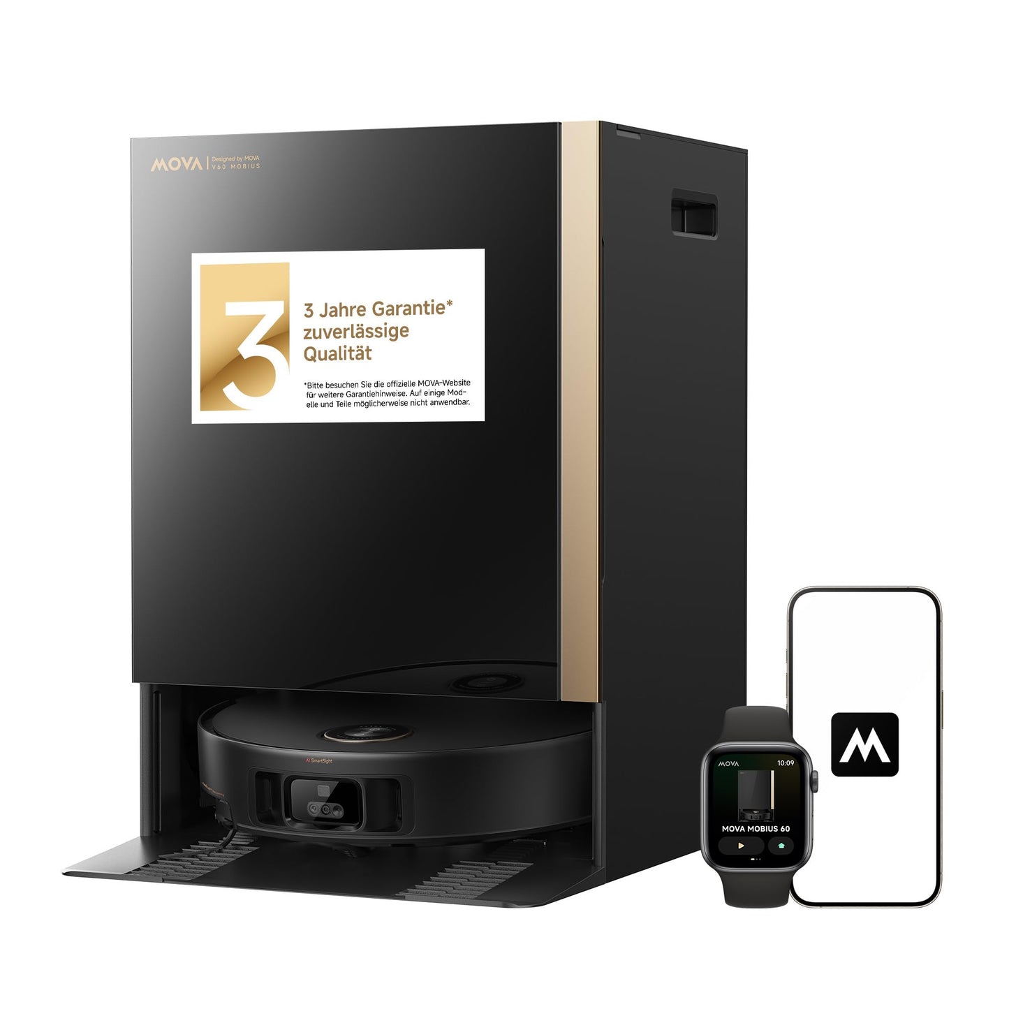 Mova Mobius 60 Saugroboter mit MopSwap, 30.000 Pa, 8cm Hindernisüberquerung, 100°C PTC
