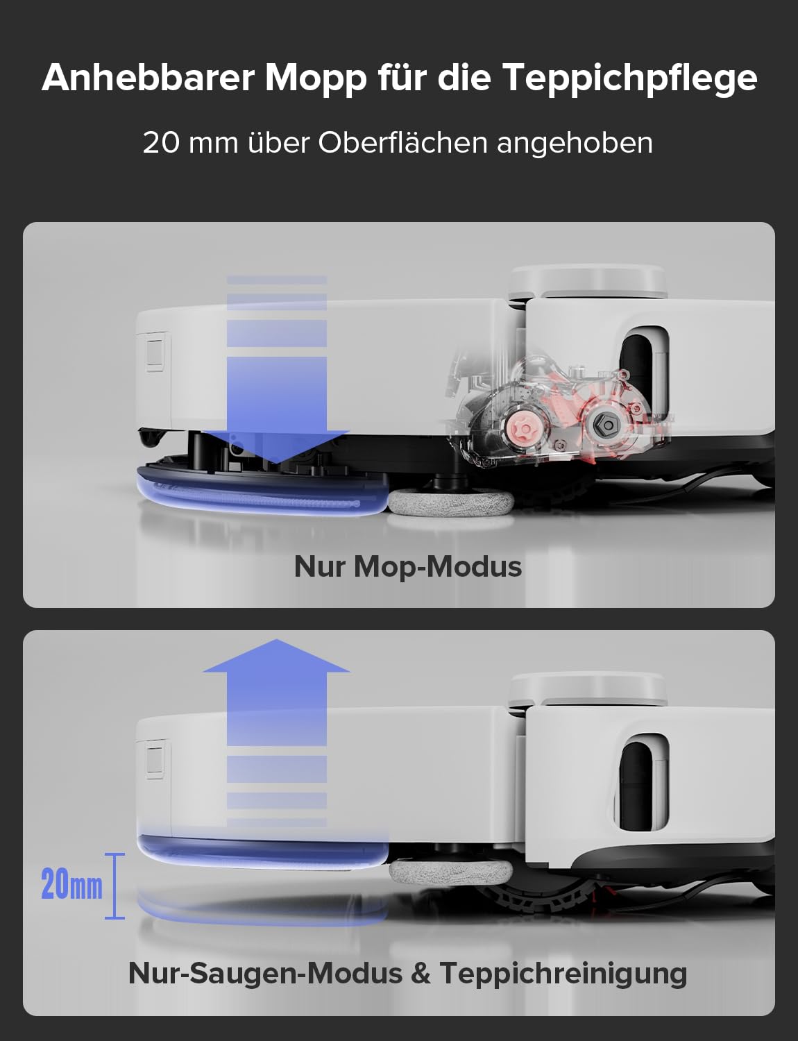 Roborock S8 MaxV Ultra Saugroboter mit Wischfunktion, 10.000 Pa, 60°C Heißwasser, Ausfahrbare Bürste