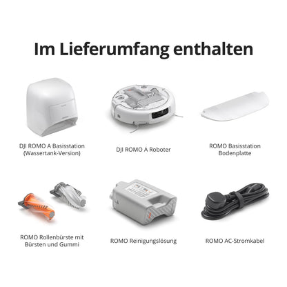 DJI ROMO A Saugroboter mit Wischfunktion, 25.000 Pa, Selbstreinigend, Drohnen-Erkennung