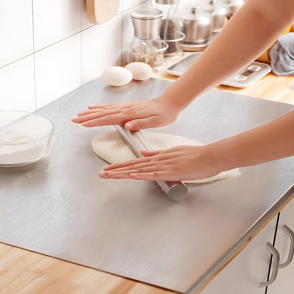 316 Edelstahl Schneidebrett 80x58cm – Antibakterielles Küchenbrett, Großes Schneidebrett zum Kneten, Schneiden & Frühstücken