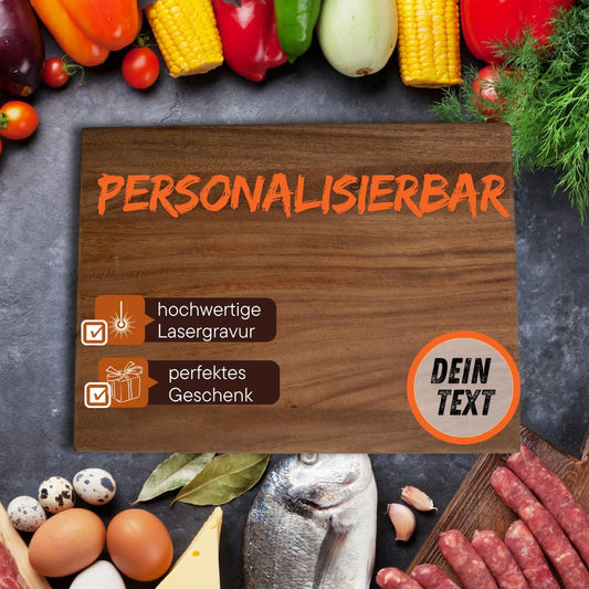 Premium Schneidebrett Walnussholz 40x30 cm – Massives Holzbrett mit Standfüßen & Saftrille – Großes Küchenbrett aus Echtholz