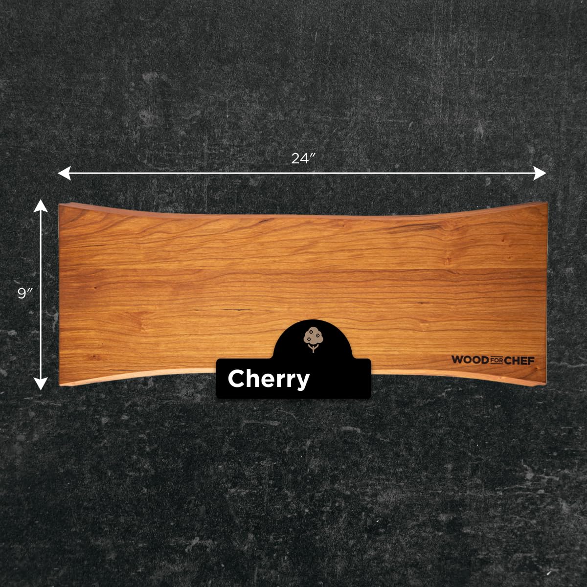WoodForChef Charcuterie & Servierbrett 61 cm – American Cherry Holzbrett mit Griffen, Servierplatte für Brot, Fleisch, Obst & Vorspeisen