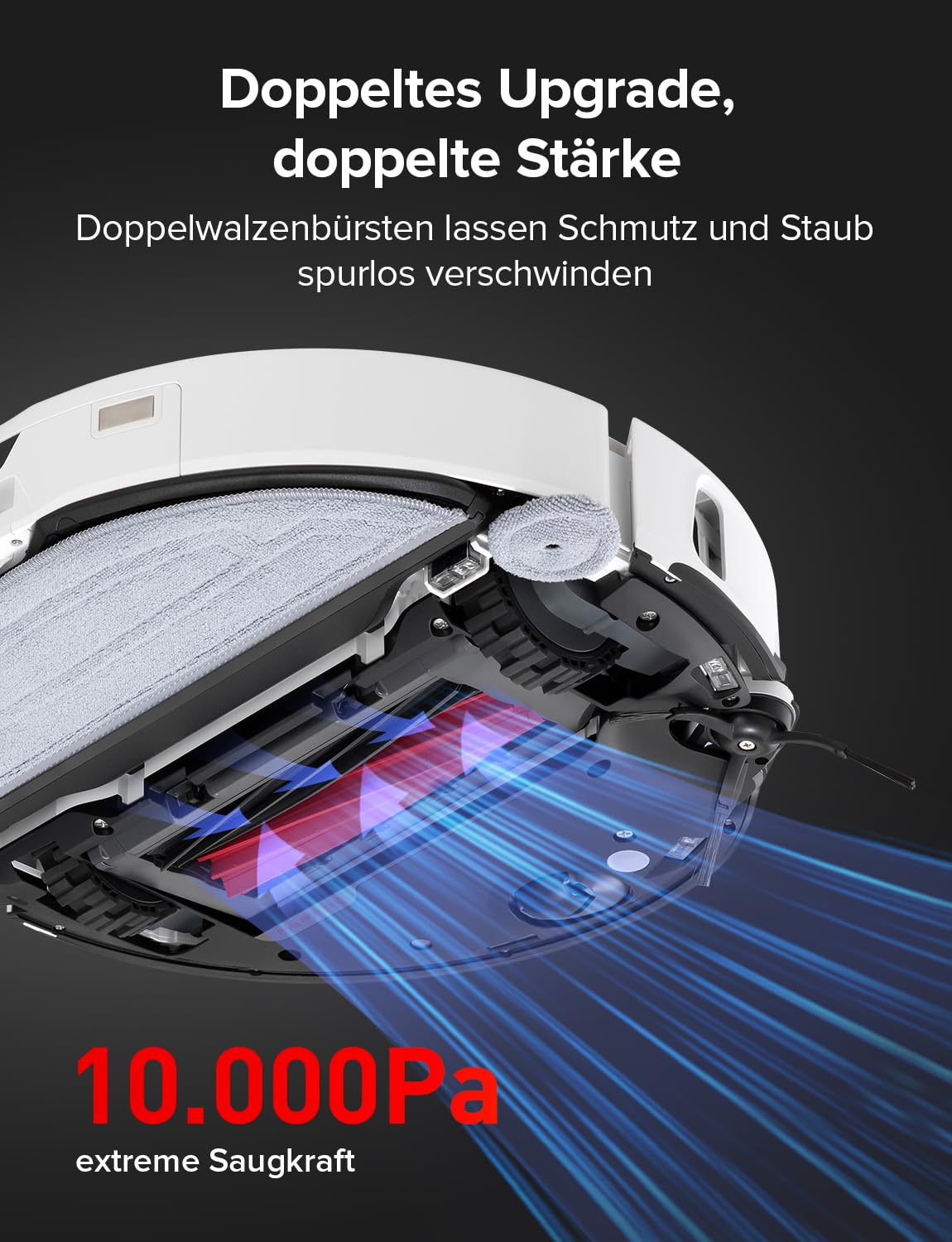 Roborock S8 MaxV Ultra Saugroboter mit Wischfunktion, 10.000 Pa, 60°C Heißwasser, Ausfahrbare Bürste