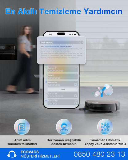 ECOVACS DEEBOT X11 Pro Omni Saugroboter mit Wischfunktion, 19.500 Pa, 4cm Steigfähigkeit, ZeroTangle 3.0