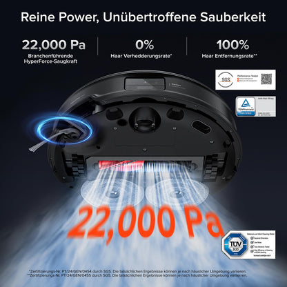 Roborock Saros 10R Saugroboter mit Wischfunktion, 22.000 Pa, 7,98cm Ultra-Slim, Zero-Tangle
