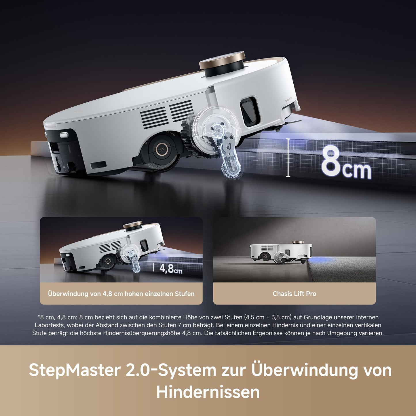 MOVA Z60 Ultra Roller Complete Saugroboter mit Wischfunktion, 28.000 Pa, StepMaster 2.0, HydroForce