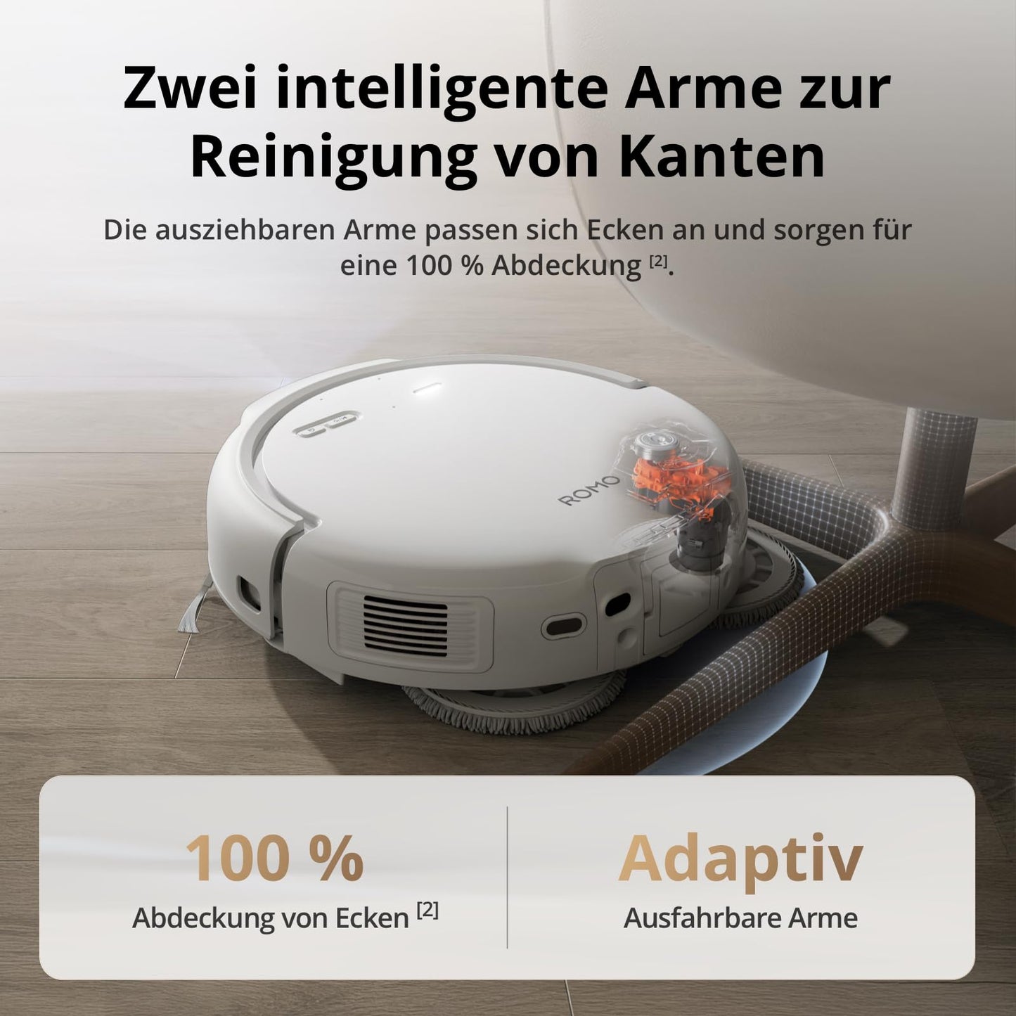 DJI ROMO S inkl. Zubehörset Saugroboter mit Wischfunktion, 25.000 Pa, 200 Tage wartungsfrei