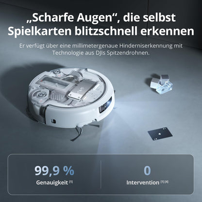 DJI ROMO P Transparent Saugroboter mit Wischfunktion, 25.000 Pa, 200 Tage wartungsfrei