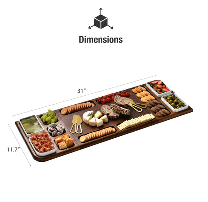 Shanik Premium Charcuterie Board – Magnetisches Käsebrett & Serviertablett aus Holz – Doppelseitig, Ohne Gravur, Perfekt als Geschenk