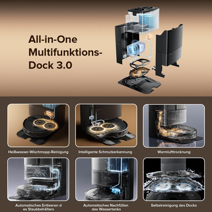 Roborock Qrevo Master Schwarz inkl. 2 Mops Saug- & Wischroboter, 10.000 Pa, FlexiArm Design