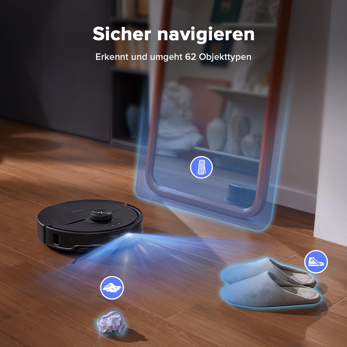 Roborock Qrevo Master Schwarz inkl. 2 Mops Saug- & Wischroboter, 10.000 Pa, FlexiArm Design