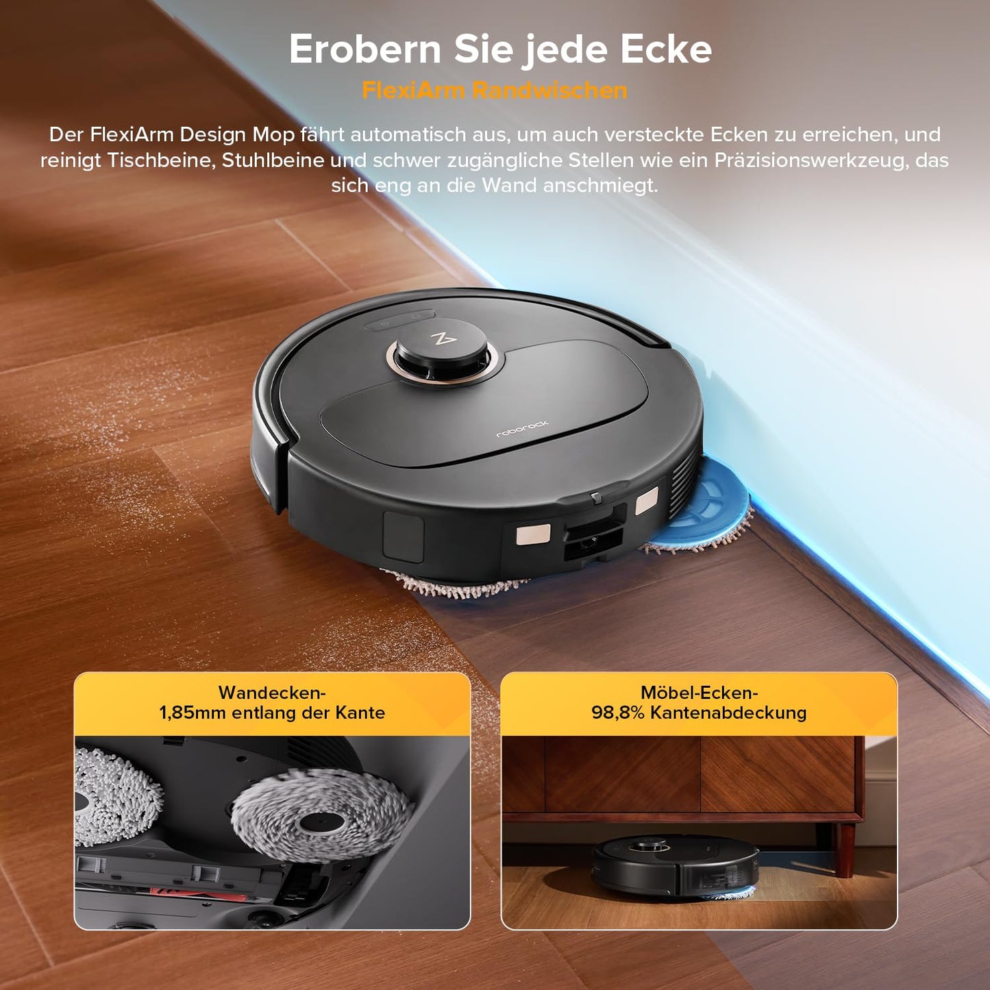 Roborock Qrevo S5V Schwarz Saugroboter mit Wischfunktion, 12.000 Pa, Hebarer Mopp, Zero-Tangle