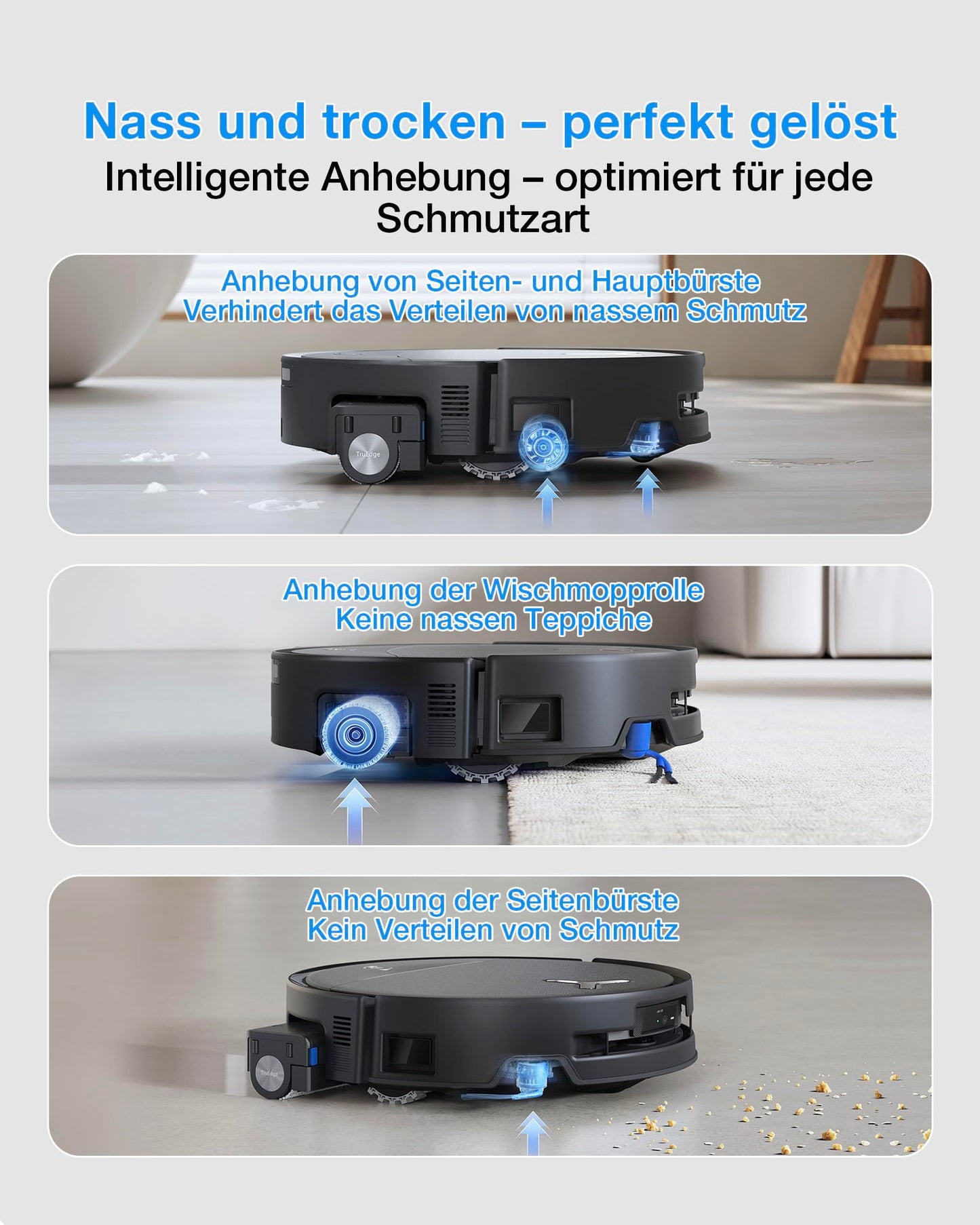 ECOVACS DEEBOT T80S Omni Schwarz Saugroboter mit Wischfunktion, 24.800 Pa, 75°C Heißwasser