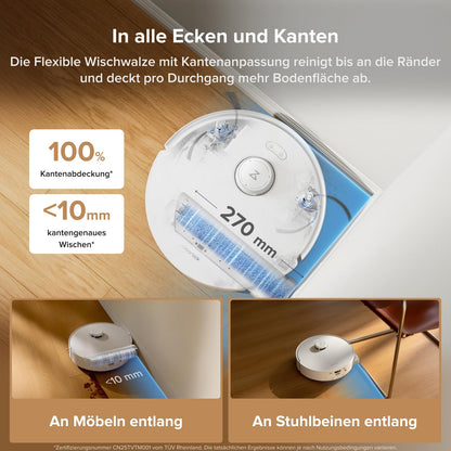 Roborock Qrevo Curv 2 Flow Saugroboter mit Wischfunktion, 20.000 Pa, SpiraFlow, Anti-Tangle