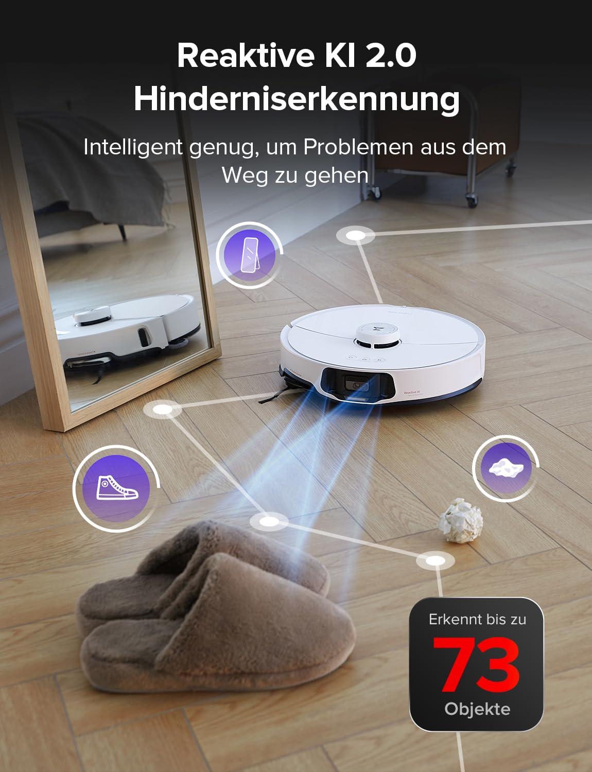 Roborock S8 MaxV Ultra Saugroboter mit Wischfunktion, 10.000 Pa, 60°C Heißwasser, Ausfahrbare Bürste