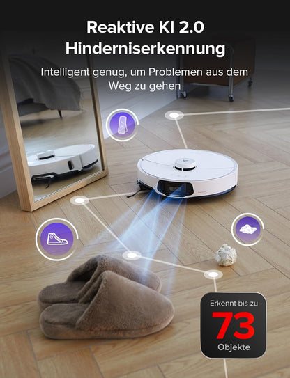 Roborock S8 MaxV Ultra Saugroboter mit Wischfunktion, 10.000 Pa, 60°C Heißwasser, Ausfahrbare Bürste