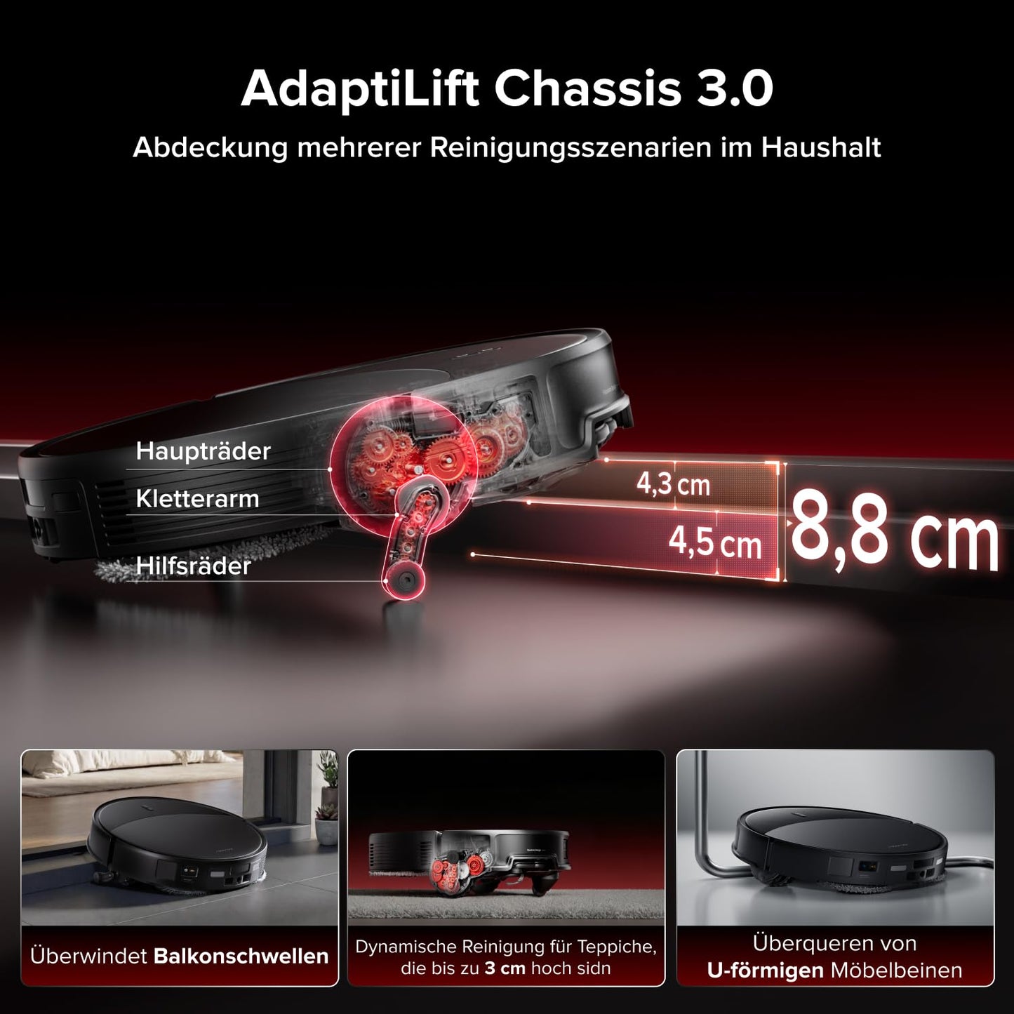 Roborock Saros 20 Set Saugroboter mit Wischfunktion, 36.000 Pa, AdaptiLift 3.0, StarSight 2.0