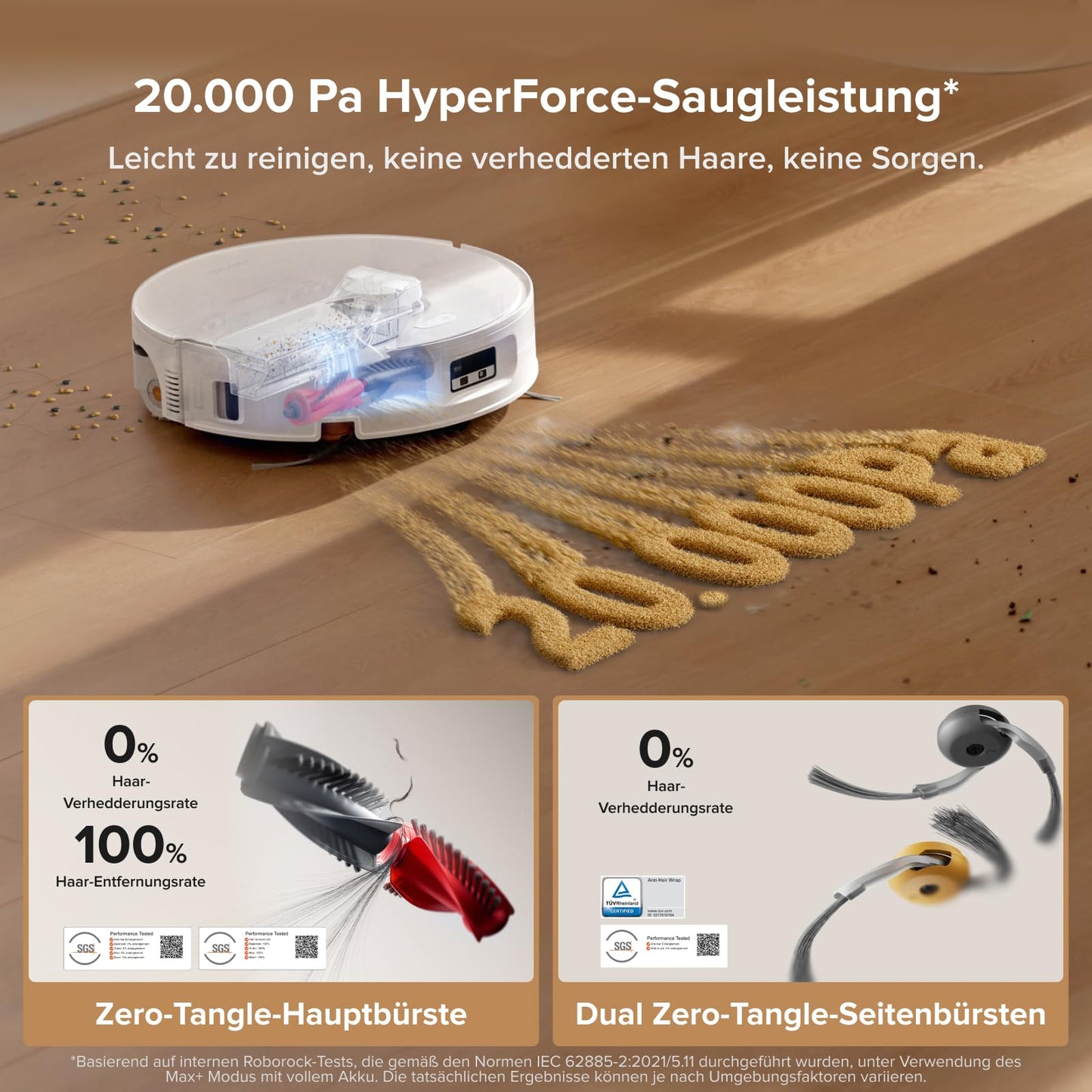 Roborock Qrevo Curv 2 Flow Saugroboter mit Wischfunktion, 20.000 Pa, SpiraFlow, Anti-Tangle