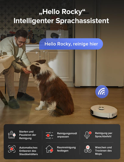 Roborock S8 MaxV Ultra Saugroboter mit Wischfunktion, 10.000 Pa, 60°C Heißwasser, Ausfahrbare Bürste