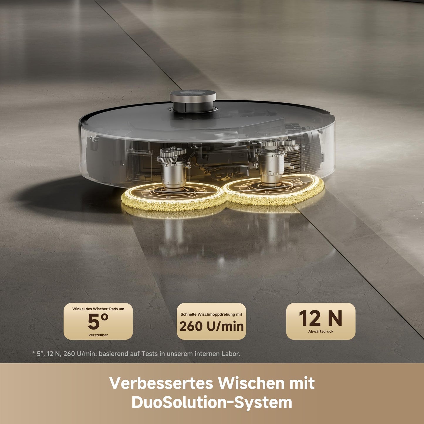 Mova Mobius 60 Saugroboter mit MopSwap, 30.000 Pa, 8cm Hindernisüberquerung, 100°C PTC