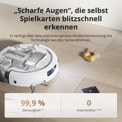 DJI ROMO A Saugroboter mit Wischfunktion, 25.000 Pa, Selbstreinigend, Drohnen-Erkennung