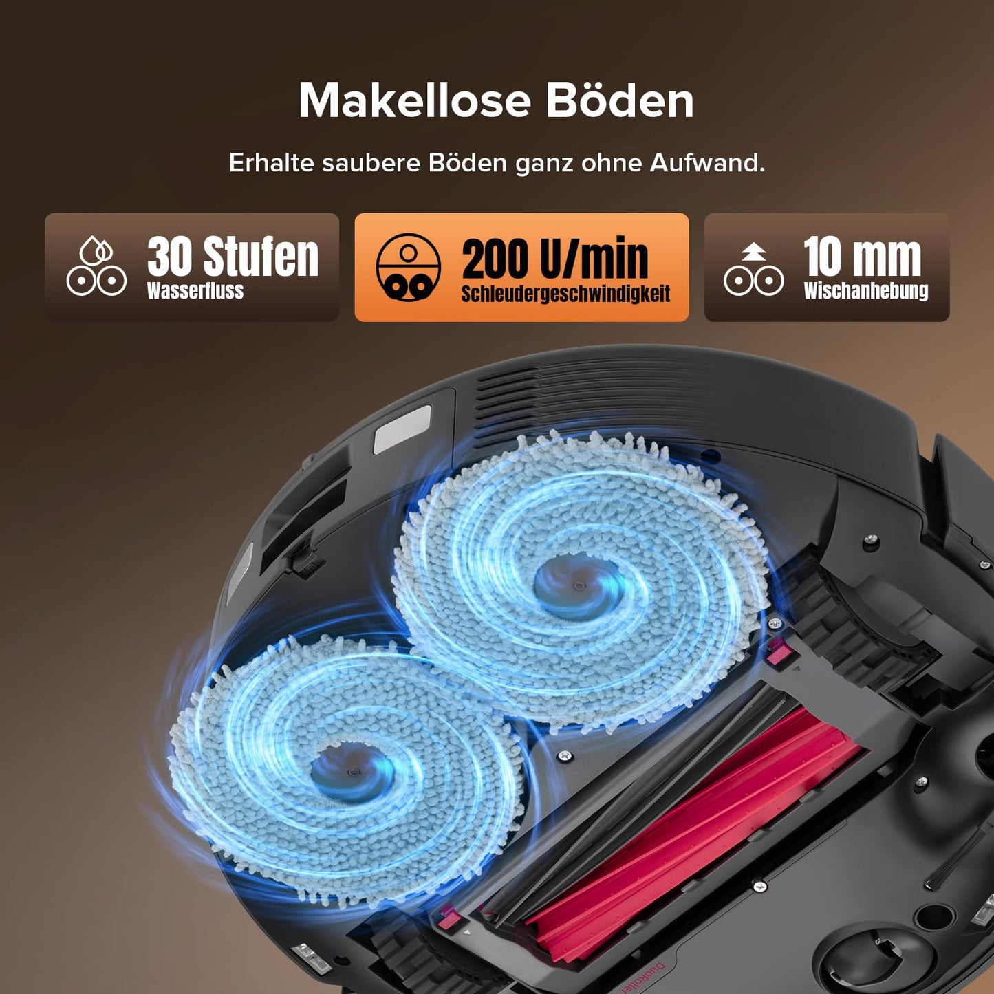 Roborock Qrevo Master Schwarz inkl. 2 Mops Saug- & Wischroboter, 10.000 Pa, FlexiArm Design