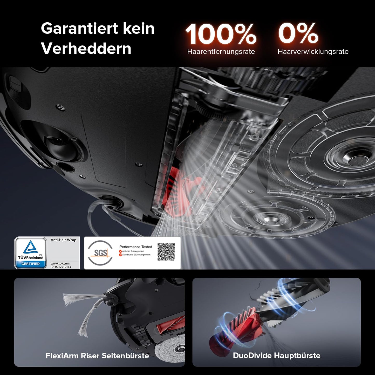 Roborock Saros 10R Saugroboter mit Wischfunktion, 22.000 Pa, 7,98cm Ultra-Slim, Zero-Tangle