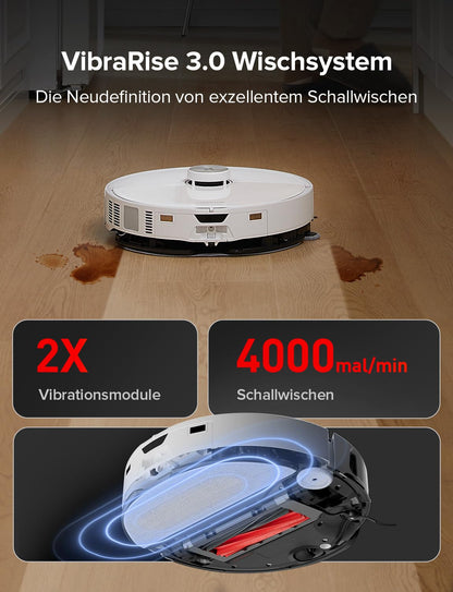 Roborock S8 MaxV Ultra Saugroboter mit Wischfunktion, 10.000 Pa, 60°C Heißwasser, Ausfahrbare Bürste