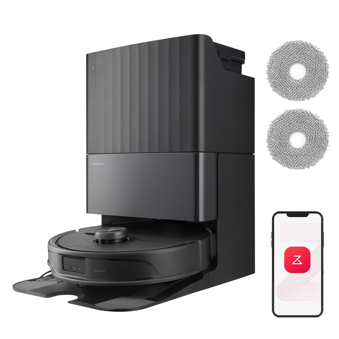 Roborock Qrevo Master Schwarz inkl. 2 Mops Saug- & Wischroboter, 10.000 Pa, FlexiArm Design