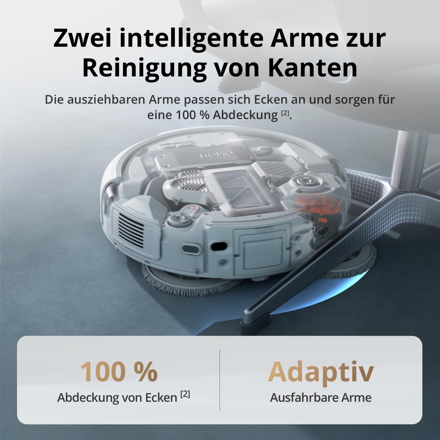 DJI ROMO A Saugroboter mit Wischfunktion, 25.000 Pa, Selbstreinigend, Drohnen-Erkennung