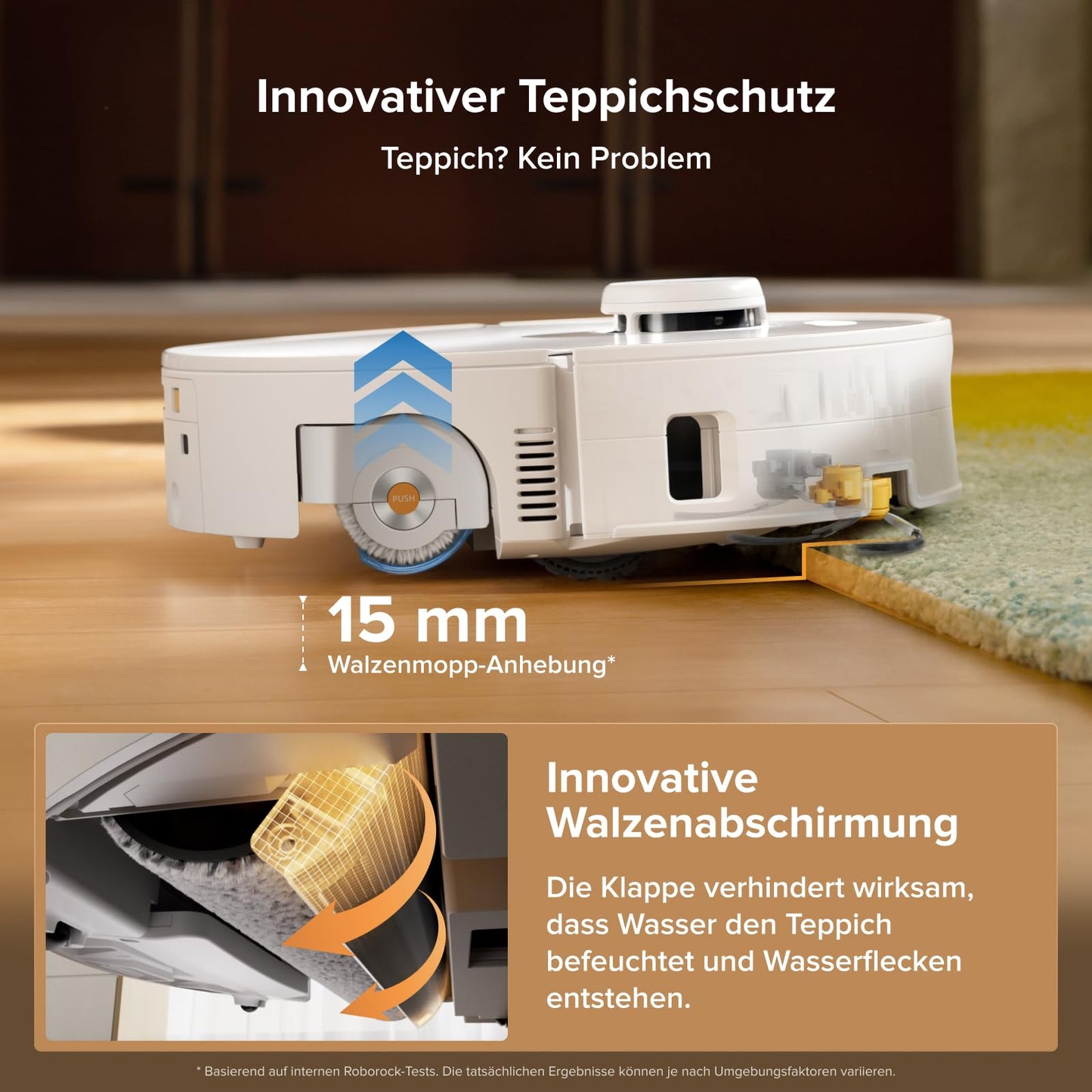 Roborock Qrevo Curv 2 Flow Saugroboter mit Wischfunktion, 20.000 Pa, SpiraFlow, Anti-Tangle