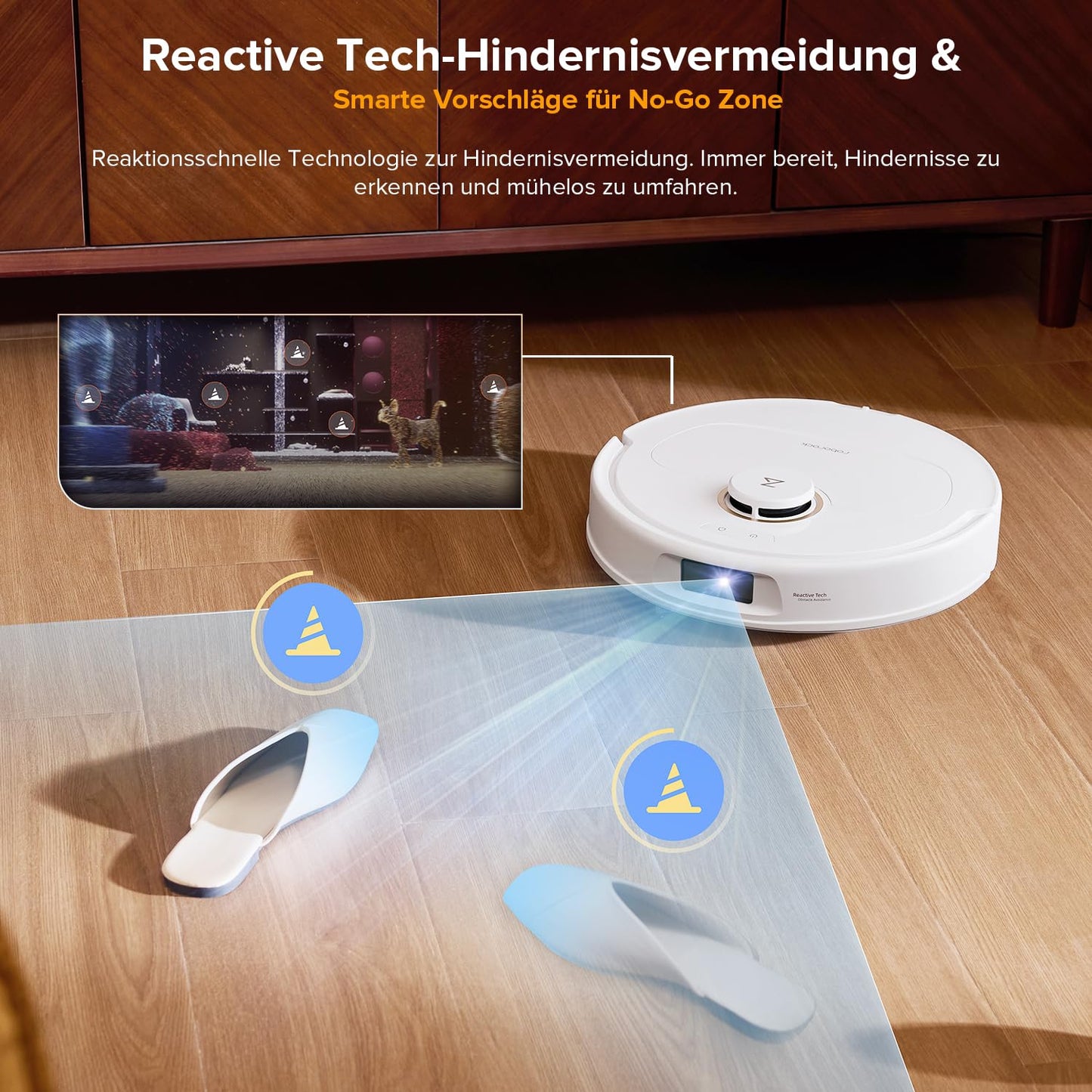 Roborock Qrevo S5V Weiß Saugroboter mit Wischfunktion, 12.000 Pa, Hebarer Mopp, Zero-Tangle