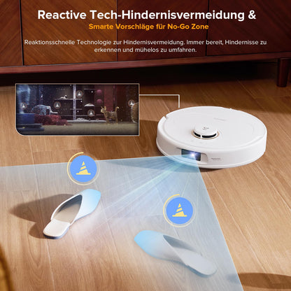 Roborock Qrevo S5V Weiß Saugroboter mit Wischfunktion, 12.000 Pa, Hebarer Mopp, Zero-Tangle