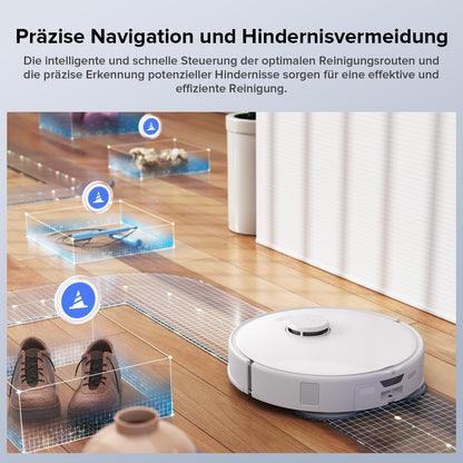 Roborock Qrevo Edge S5A Weiß Saugroboter mit Wischfunktion, 18.500 Pa, 75°C Heißwasser, FlexiArm